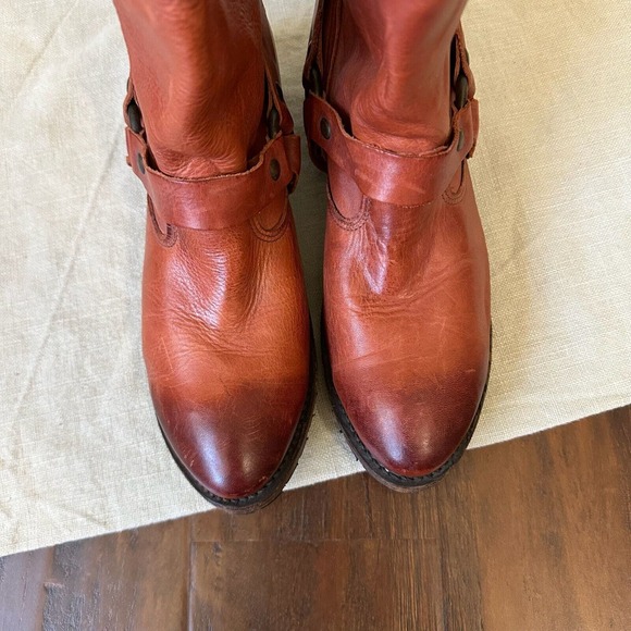 VINTAGE SHOE CO Eliza Slouch Engineer Harness Boot Reddish Brown USA MADE - Picture 3 of 14